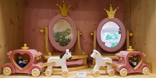 Holz-Kutschen mit Prinzessinen-Spiegel